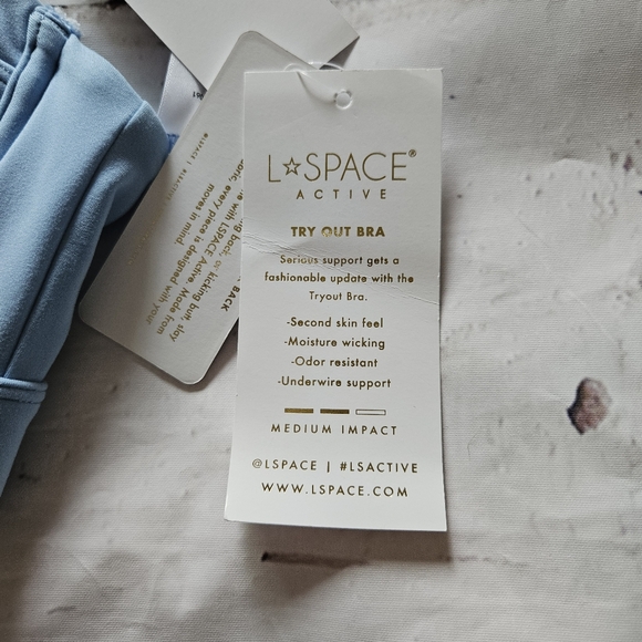 NWTS L*space Tryout Sports Bra In Baby Blue Size Large - Picture 5 of 6